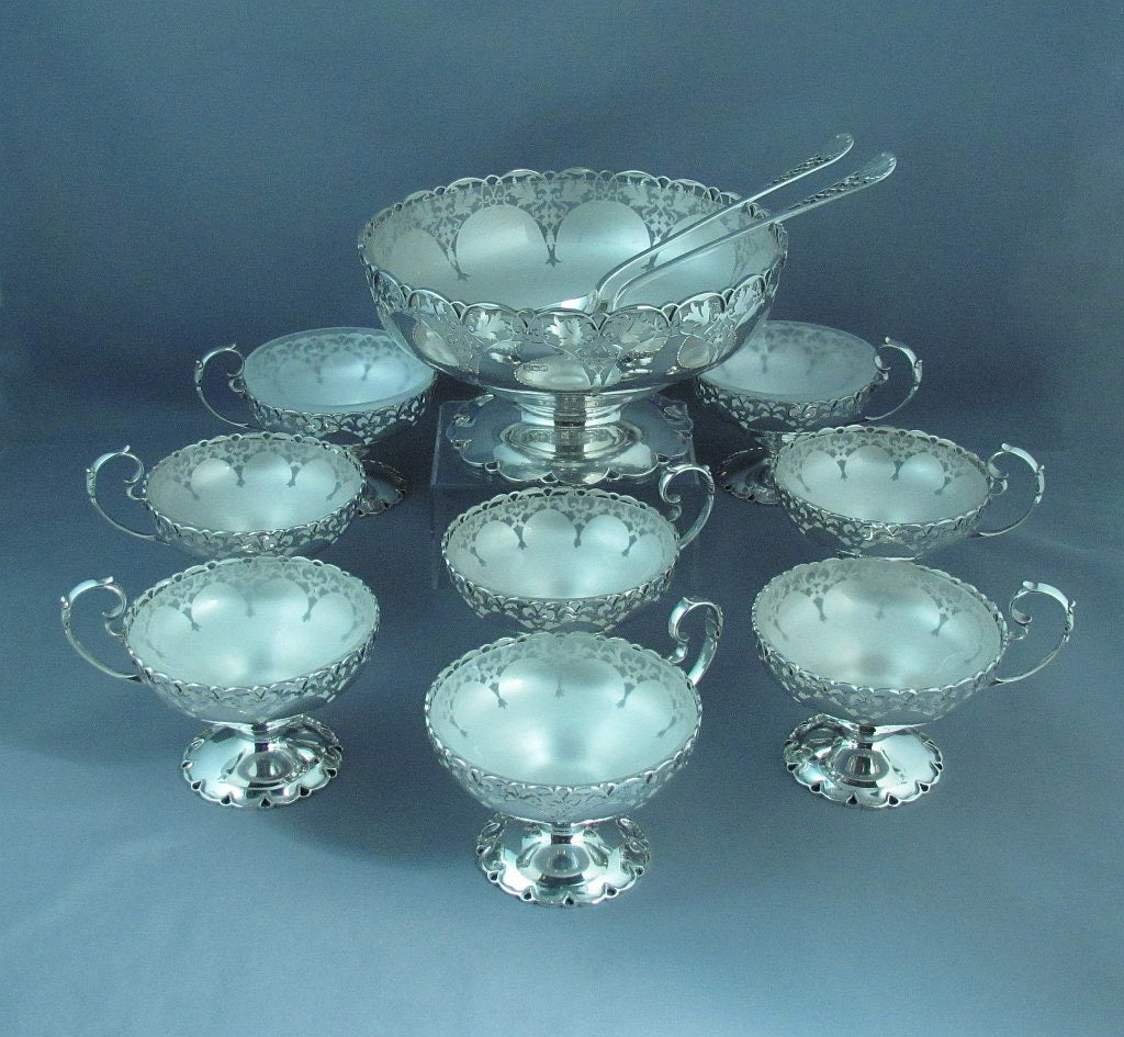 English Sterling Silver Dessert Service - JH Tee Antiques