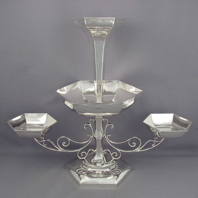 English Sterling Silver Epergne - JH Tee Antiques