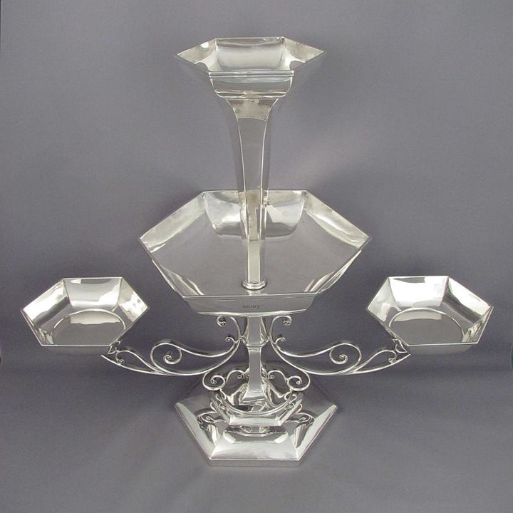 English Sterling Silver Epergne - JH Tee Antiques