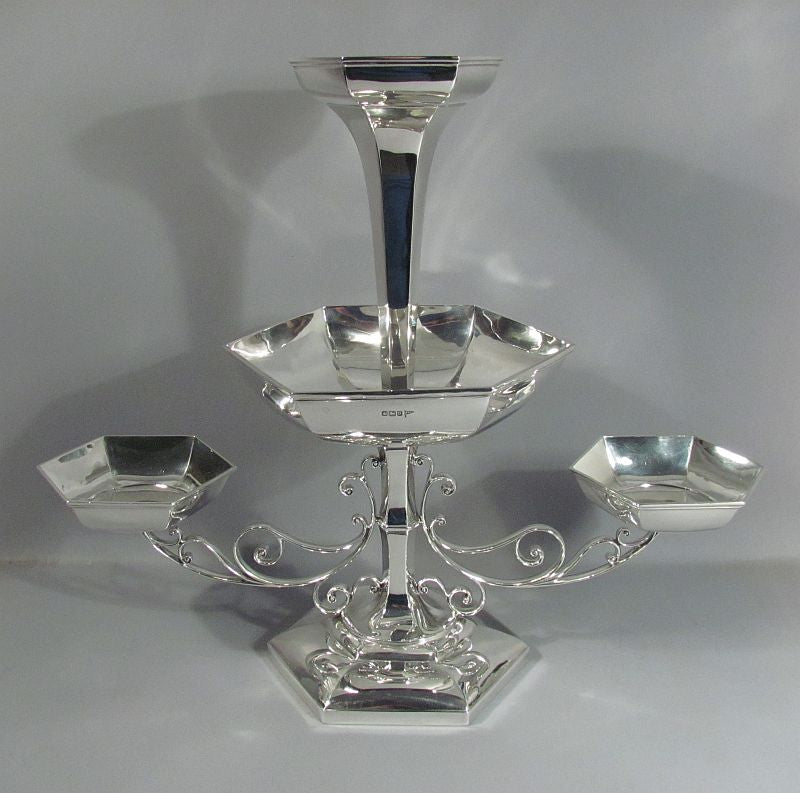 English Sterling Silver Epergne - JH Tee Antiques