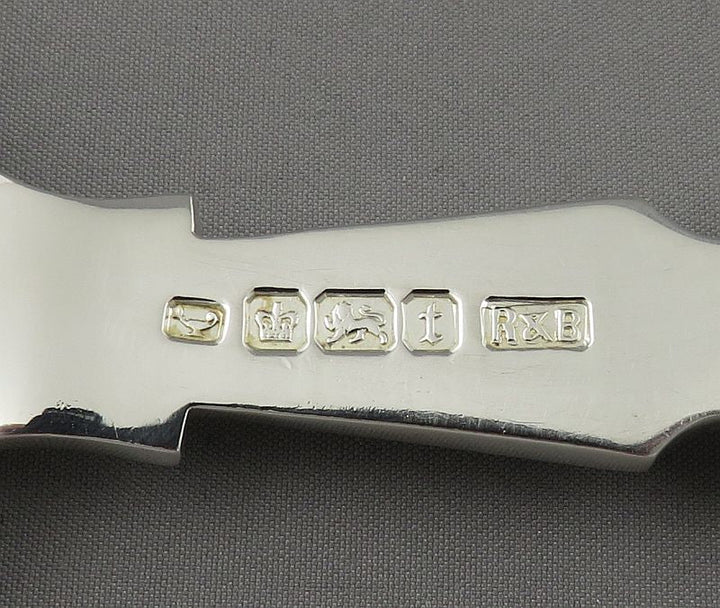 English Sterling Silver Fish Servers - JH Tee Antiques