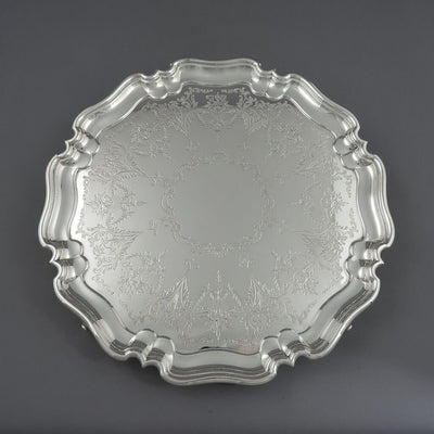 English Sterling Silver Salver - JH Tee Antiques