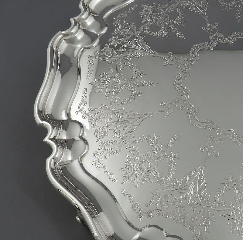 English Sterling Silver Salver - JH Tee Antiques