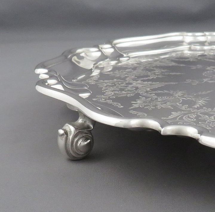 English Sterling Silver Salver - JH Tee Antiques