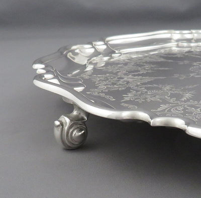 English Sterling Silver Salver - JH Tee Antiques