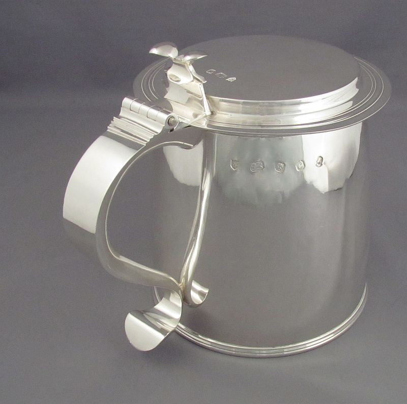 English Sterling Silver Tankard - JH Tee Antiques