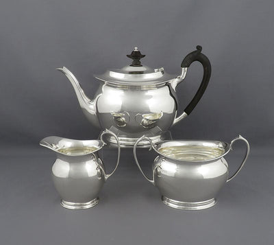English Sterling Silver Tea Set - JH Tee Antiques