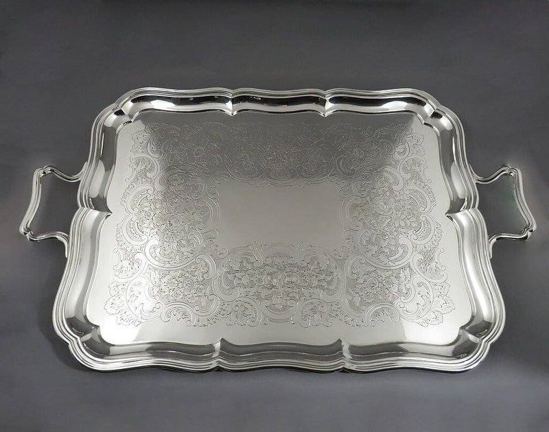 English Sterling Silver Tea Tray - JH Tee Antiques