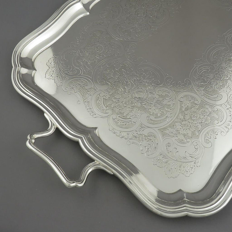 English Sterling Silver Tea Tray - JH Tee Antiques