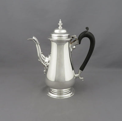 English Sterling Silver Coffee Pot - JH Tee Antiques
