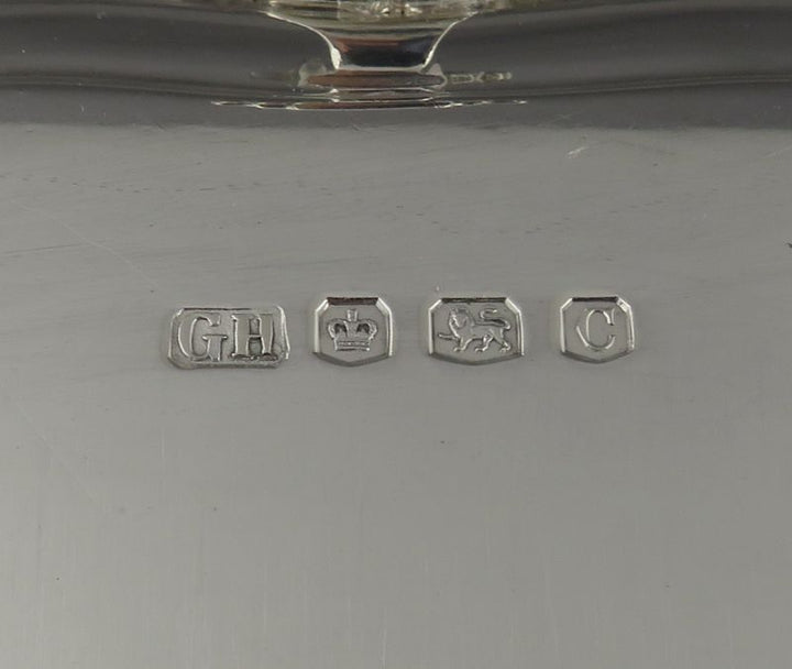 Large English Sterling Silver Salver - JH Tee Antiques
