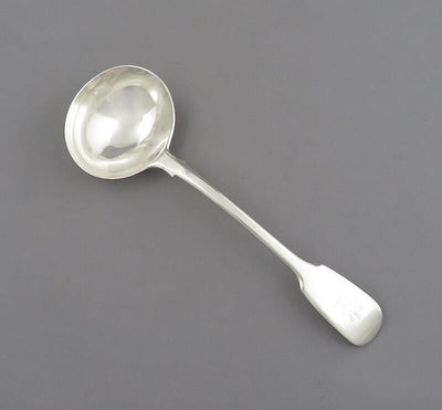 English Fiddle Pattern Sterling Gravy Ladle - JH Tee Antiques
