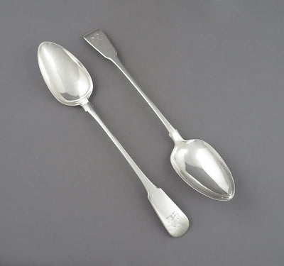 Fiddle Pattern Silver Stuffing Spoons - JH Tee Antiques