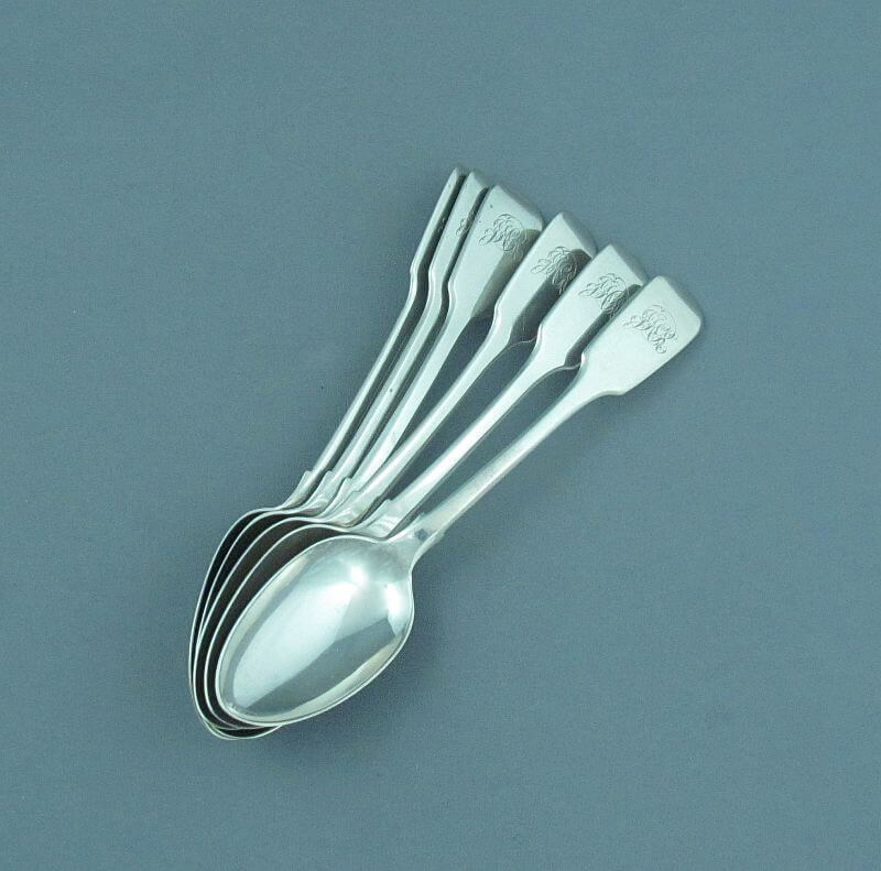 6 Sterling Silver Fiddle Pattern Teaspoons– JH Tee Antiques