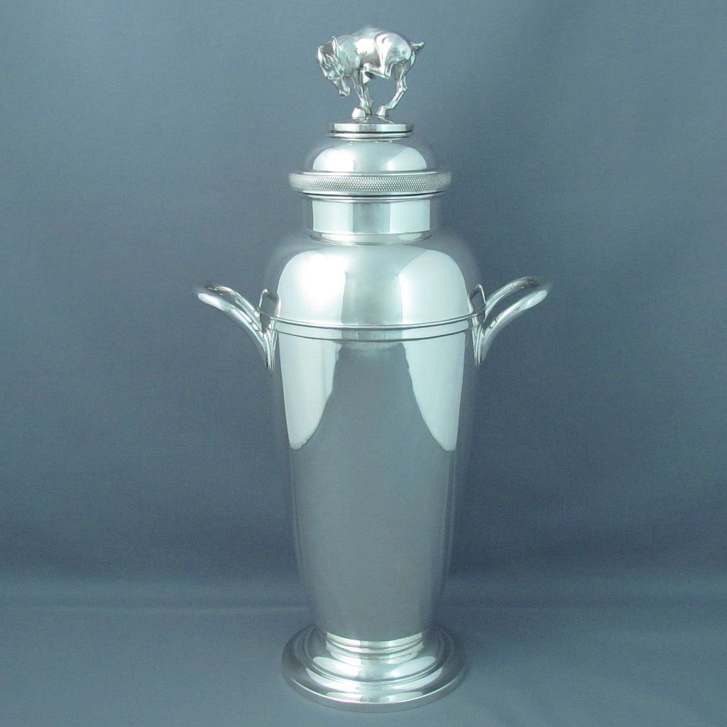 Massive Figural Sterling Silver Cocktail Shaker - JH Tee Antiques