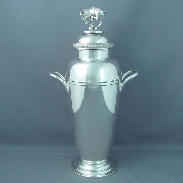 Massive Figural Sterling Silver Cocktail Shaker - JH Tee Antiques