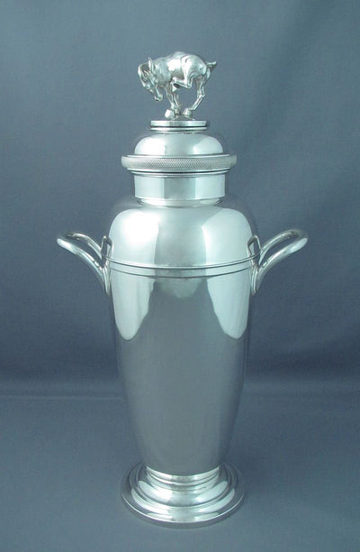 Massive Figural Sterling Silver Cocktail Shaker - JH Tee Antiques