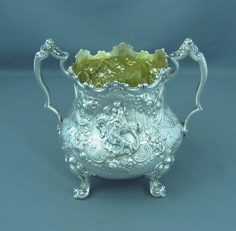 Figural Victorian Silver Tea Set - JH Tee Antiques