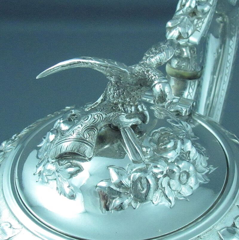 Figural Victorian Silver Tea Set - JH Tee Antiques