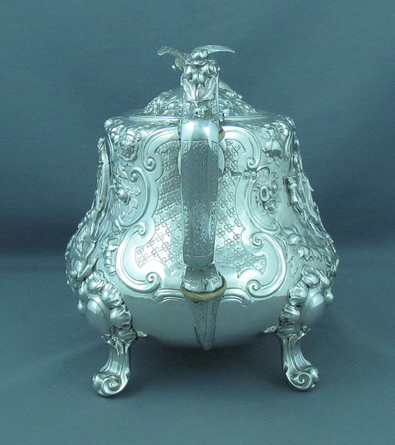 Figural Victorian Silver Tea Set - JH Tee Antiques