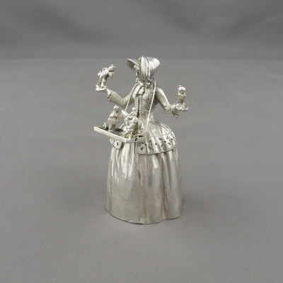 Figural Sterling Silver Table Bell - JH Tee Antiques