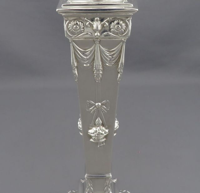 Edwardian Five Light Sterling Silver Candelabra - JH Tee Antiques