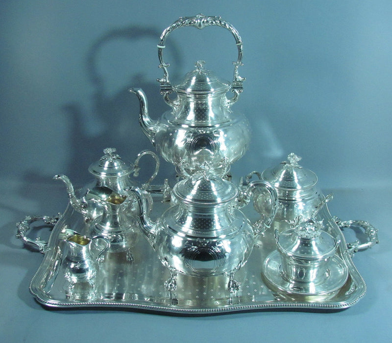 French 950 Silver Tea Service - JH Tee Antiques