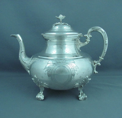 French 950 Silver Tea Service - JH Tee Antiques