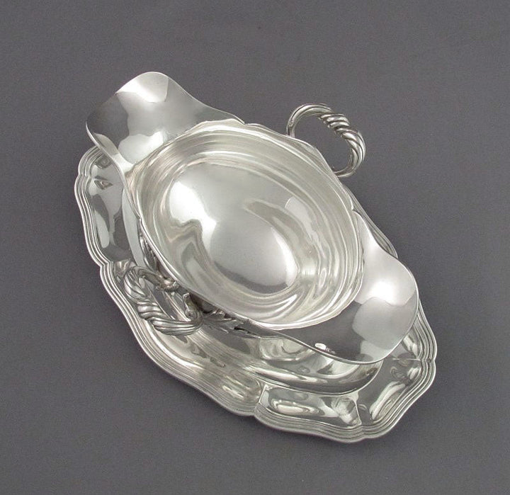 Pair of French 950 Silver Gravy Boats - JH Tee Antiques