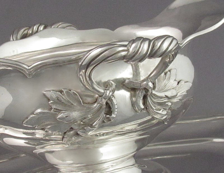 Pair of French 950 Silver Gravy Boats - JH Tee Antiques
