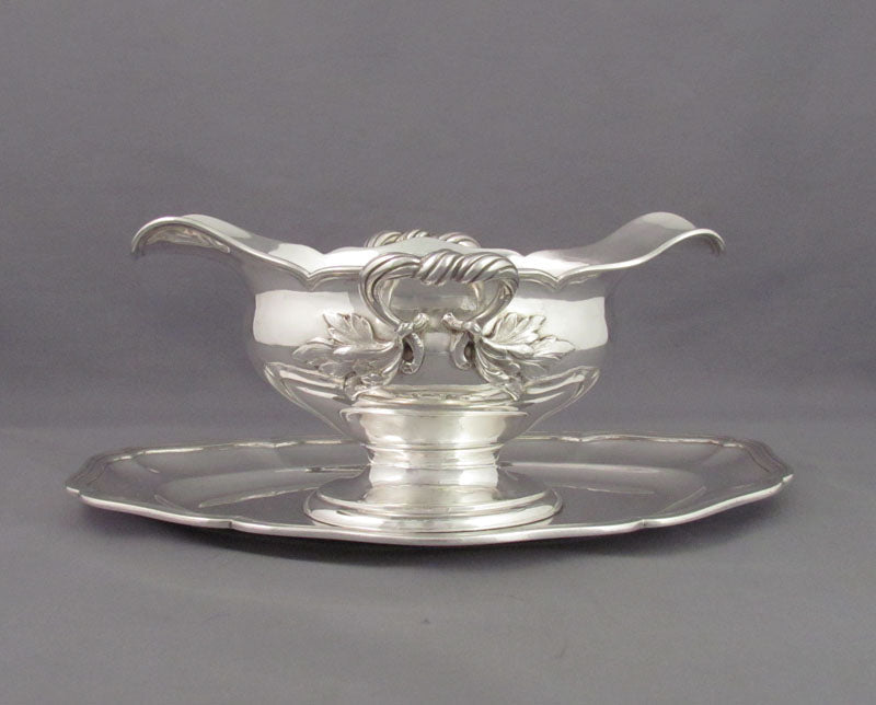 Pair of French 950 Silver Gravy Boats - JH Tee Antiques