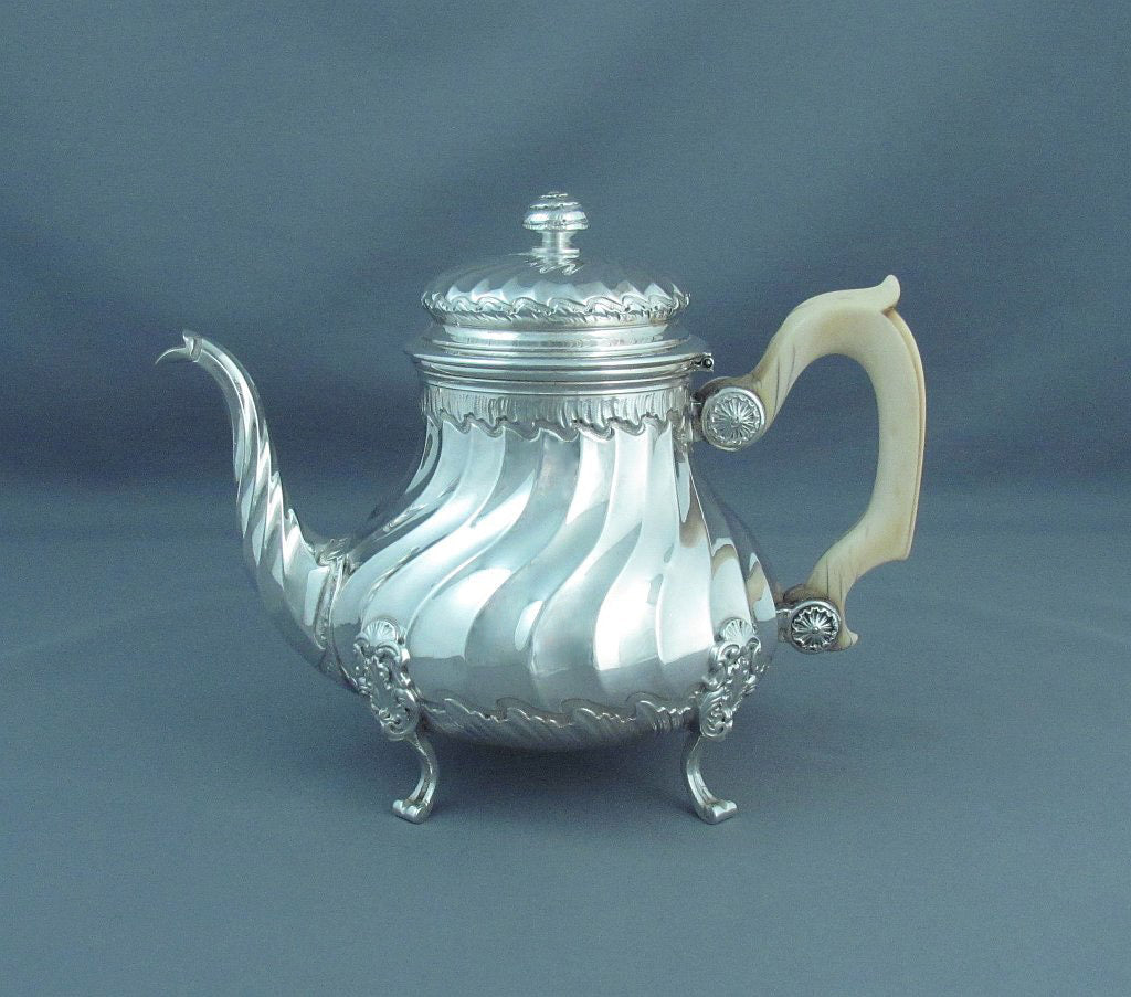 French Sterling Silver Bachelor Tea Set - JH Tee Antiques