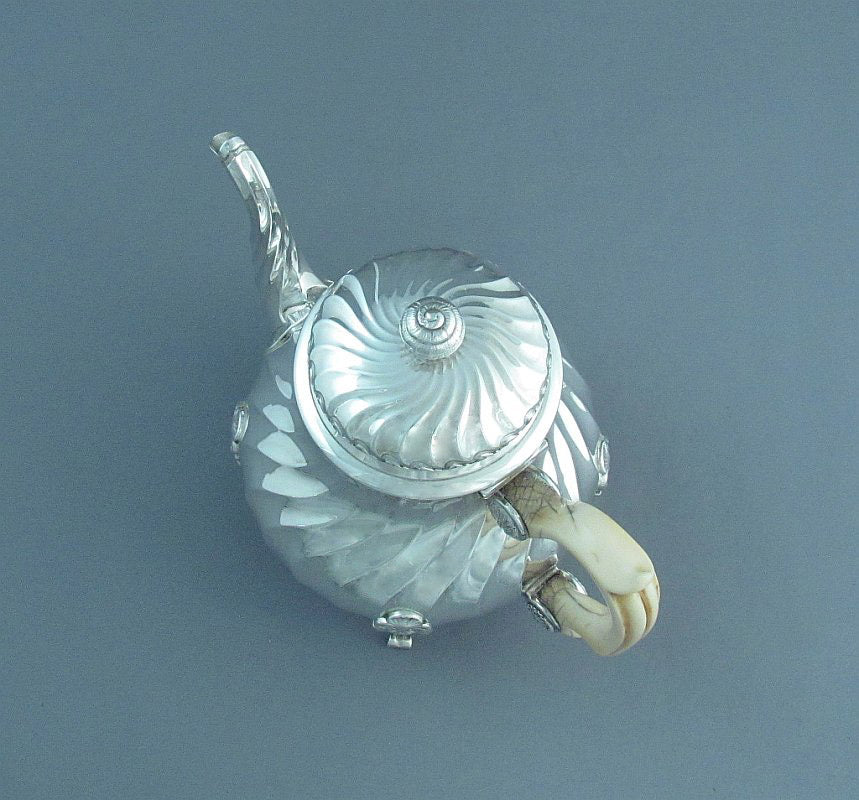 French Sterling Silver Bachelor Tea Set - JH Tee Antiques