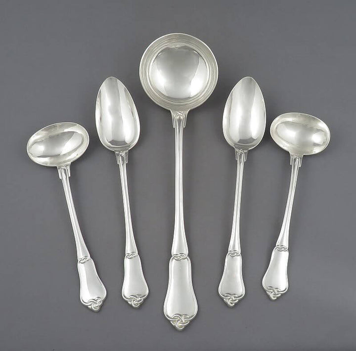 Massive French 950 Silver Flatware Set - JH Tee Antiques