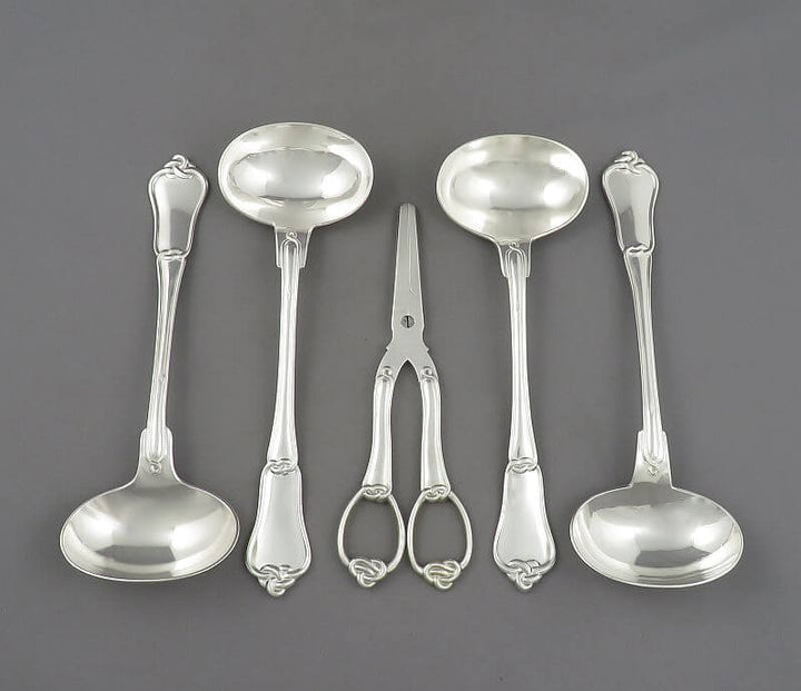Massive French 950 Silver Flatware Set - JH Tee Antiques