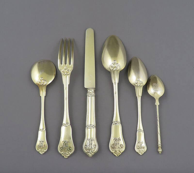 Massive French 950 Silver Flatware Set - JH Tee Antiques