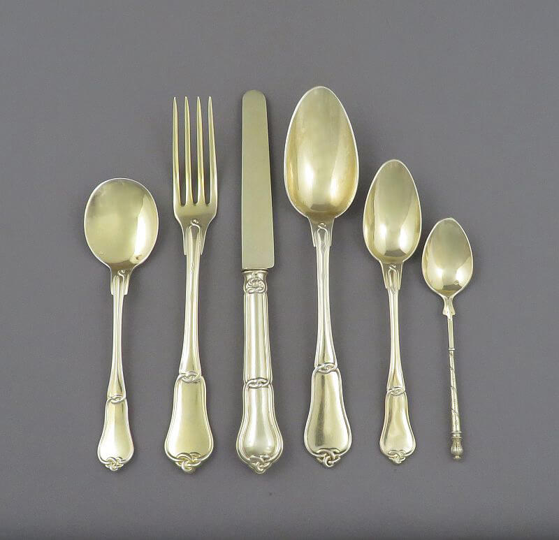 Massive French 950 Silver Flatware Set - JH Tee Antiques