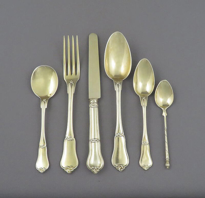 Massive French 950 Silver Flatware Set - JH Tee Antiques