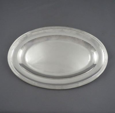 French Sterling Silver Serving Platter - JH Tee Antiques