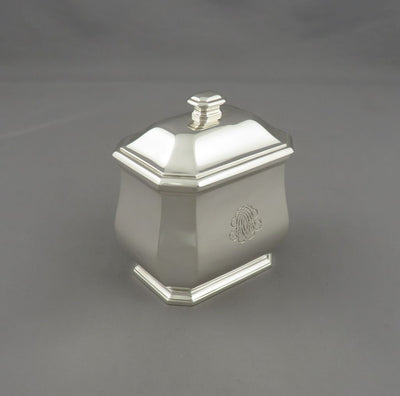 French 950 Silver Tea Caddy - JH Tee Antiques