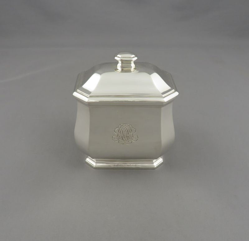 French 950 Silver Tea Caddy - JH Tee Antiques