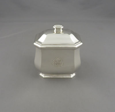 French 950 Silver Tea Caddy - JH Tee Antiques