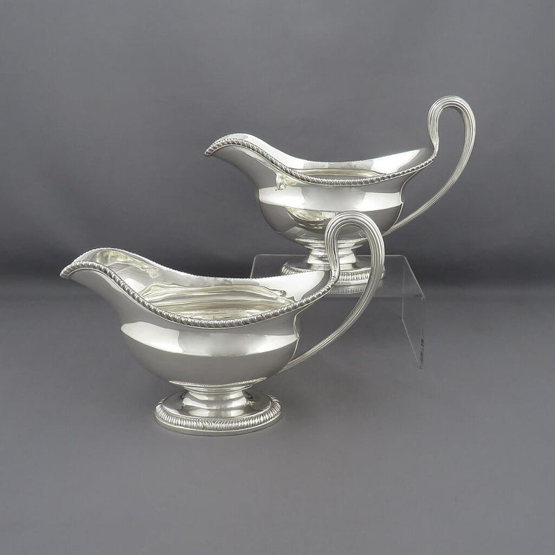 Pair of Garrard Sterling Silver Sauce Boats - JH Tee Antiques