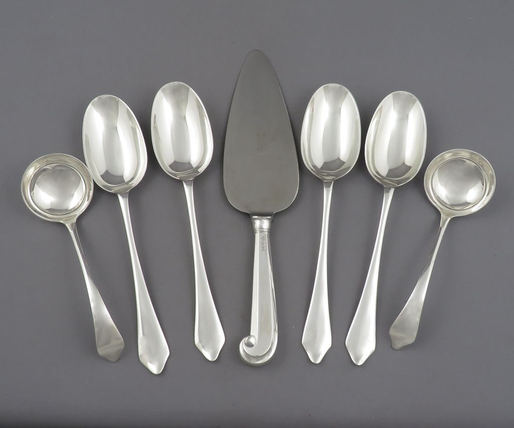 Garrard Sterling Silver Flatware Set for 12 - JH Tee Antiques