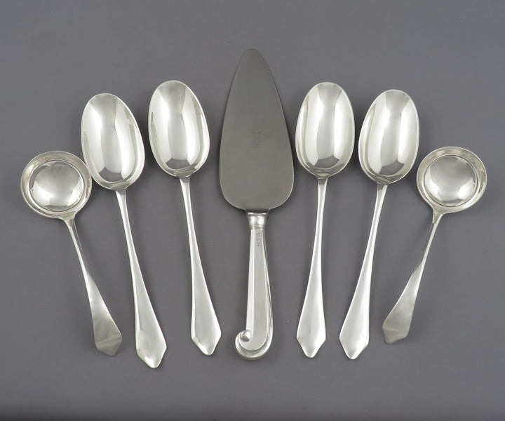 Garrard Sterling Silver Flatware Set for 12 - JH Tee Antiques