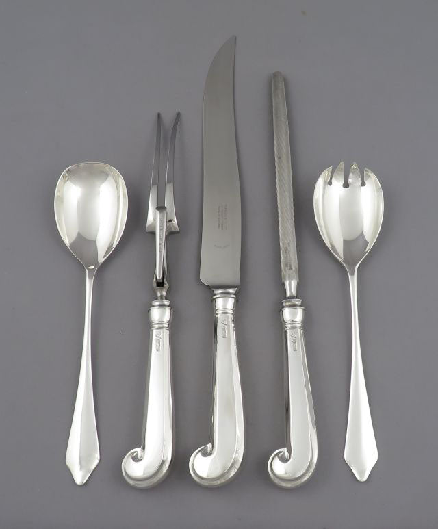 Garrard Sterling Silver Flatware Set for 12 - JH Tee Antiques