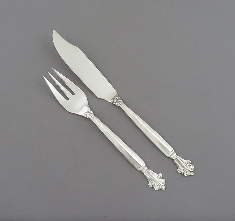 Georg Jensen Acanthus Pattern Fish Set for 8 - JH Tee Antiques