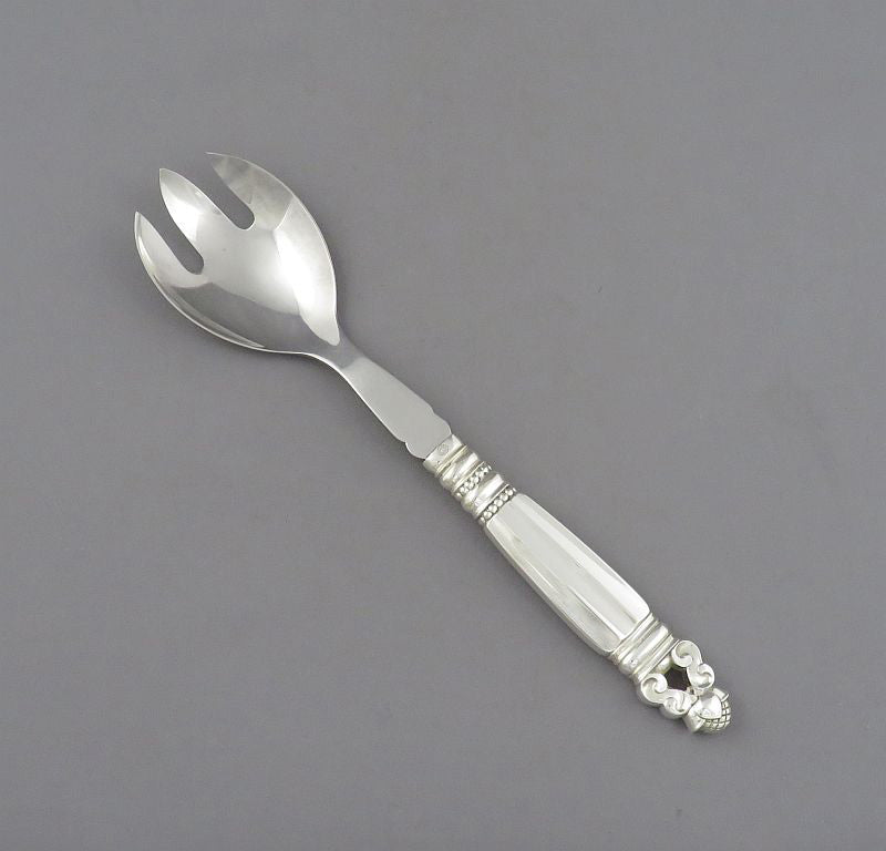 Georg Jensen Acorn Serving Fork - JH Tee Antiques