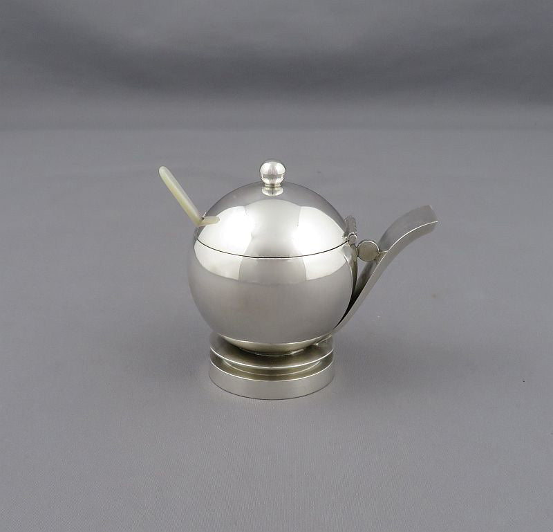 Georg Jensen Pyramid Pattern Condiment Set - JH Tee Antiques