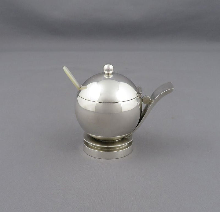 Georg Jensen Pyramid Pattern Condiment Set - JH Tee Antiques
